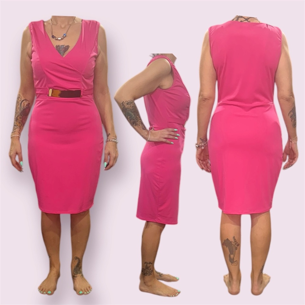 Elegant Pink Sleeveless Dress